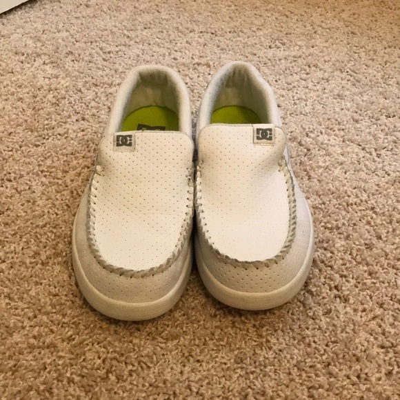 dc slip on shoes white